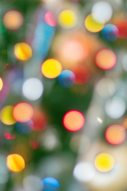 Fundo desfocado de luzes de Natal com bokeh colofrul.