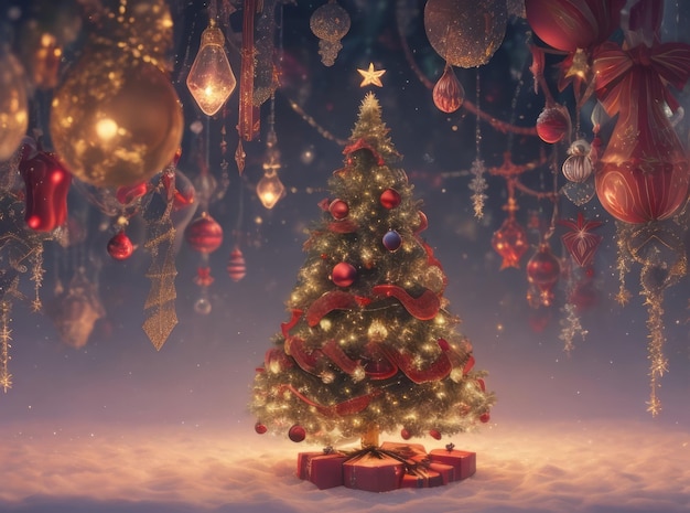 fundo desfocado de natal cheio de brilhos atmosfera mágica behance cintilante