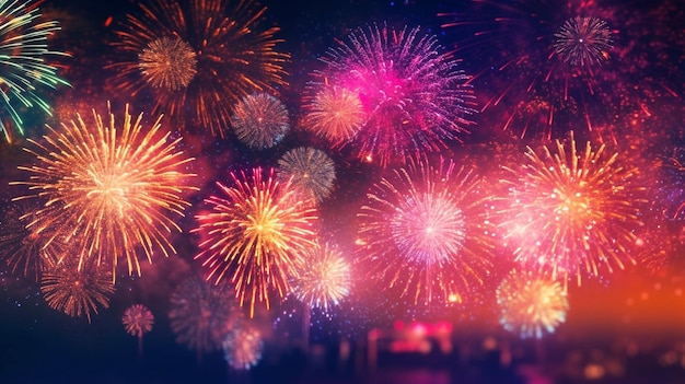 Fundo do ano novo com fogos de artifício