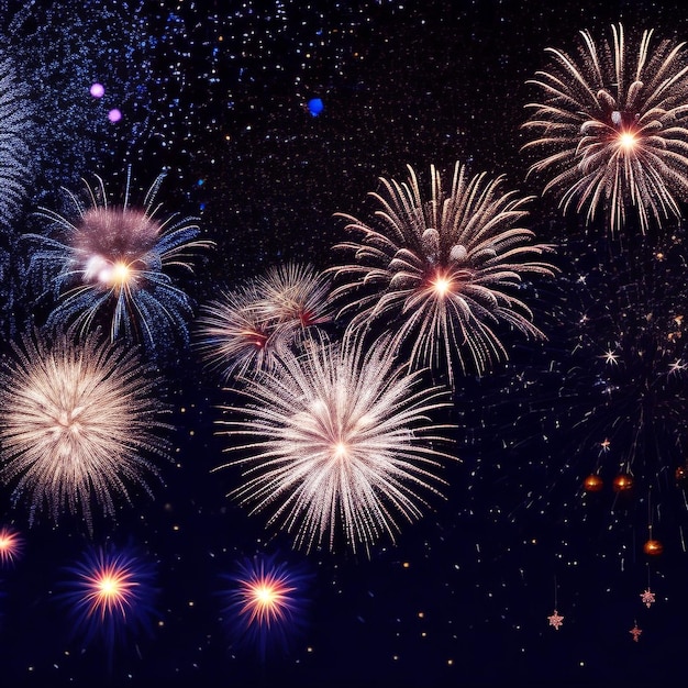 Fundo do ano novo com fogos de artifício