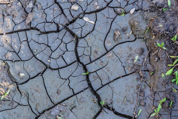 Fundo do aquecimento global à terra seca rachada