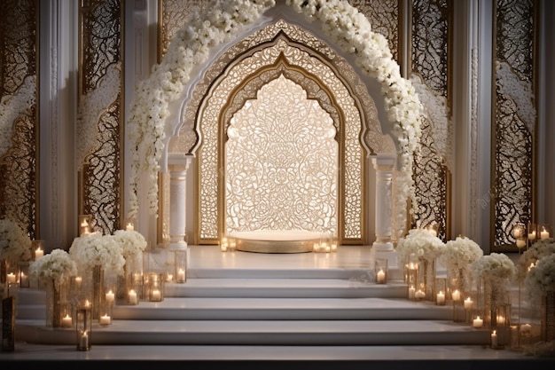 Fundo do arco de casamento em branco