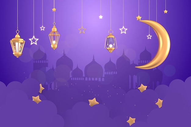 Fundo do banner horizontal islâmico Ramadan Kareem