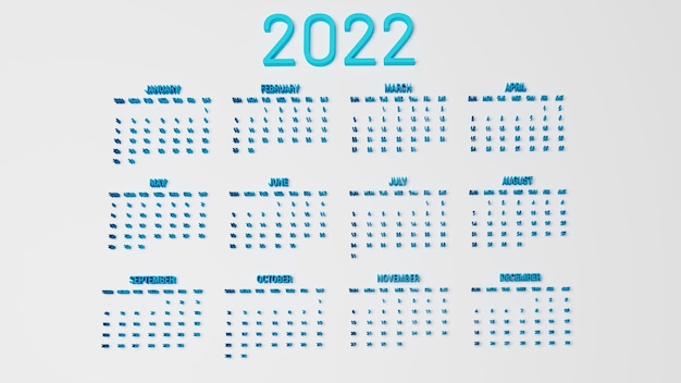 Foto fundo do calendário 2022 3d