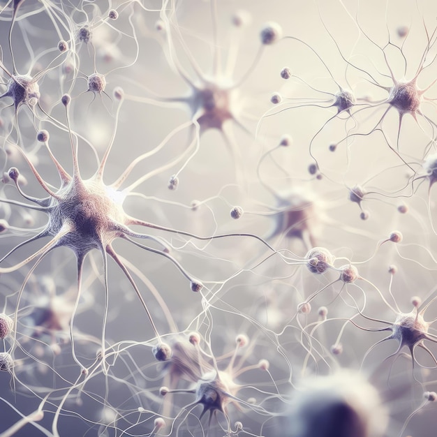 Foto fundo do cérebro do neurônio fractal abstrato