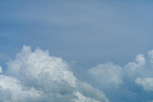 Fundo do céu azul com imagem de nuvens fofas brancas