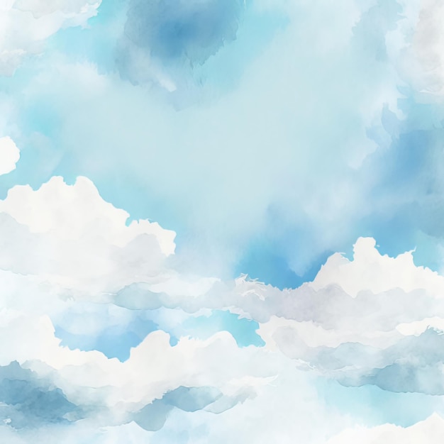 Fundo do céu em aquarela pintada à mão