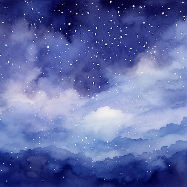 Foto fundo do céu noturno em aquarela pintado à mão