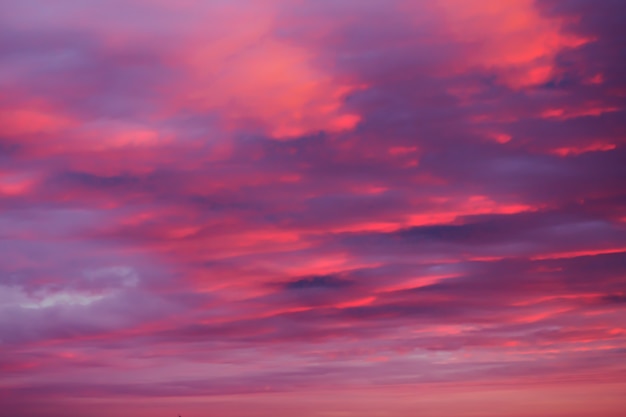 Fundo do céu rosa brilhante ao pôr do sol