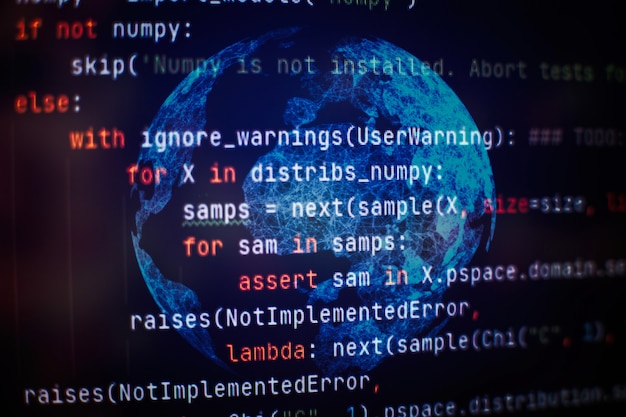 Foto fundo do código de programação