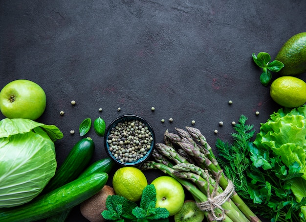 Fundo do conceito de comida vegetariana saudável