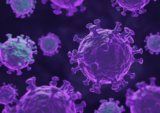 Fundo do Coronavirus, ilustração 3D render