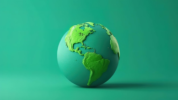 Fundo do Dia da Terra com globo verde e mapa Generative ai
