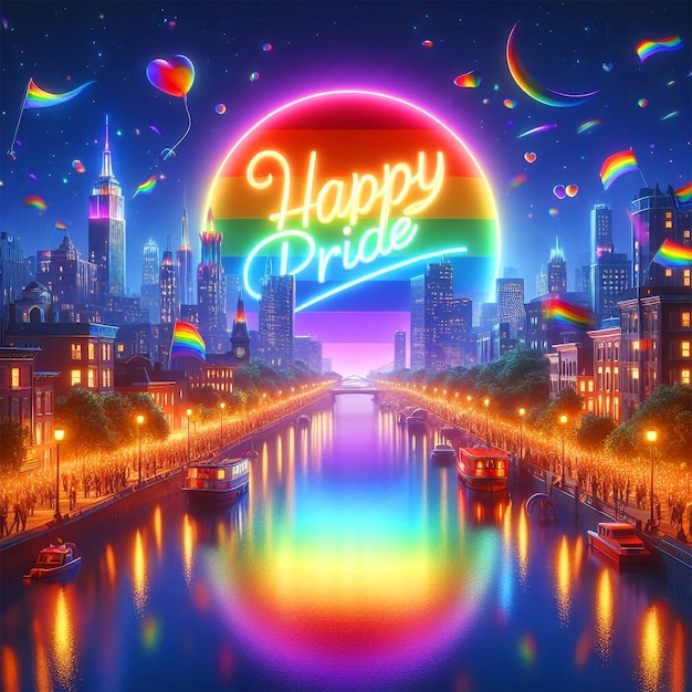 Fundo do Dia do Orgulho Feliz Símbolo da Liberdade com arco-íris no fundo