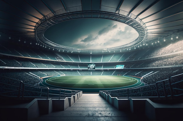 Fundo do esporte Estádio de futebol Ilustração AI GenerativexA