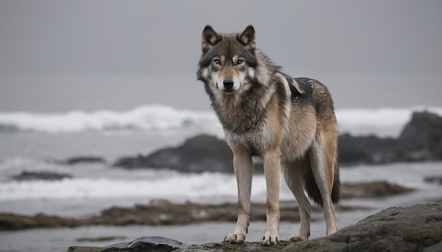 Foto fundo do lobo costeiro