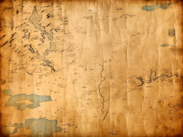 Fundo do mapa náutico antigo Mapa do velho mundo vintage Cor azul histórico pano de fundo do tempo antigo
