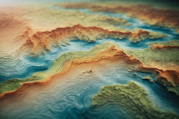 Foto fundo do mapa topográfico