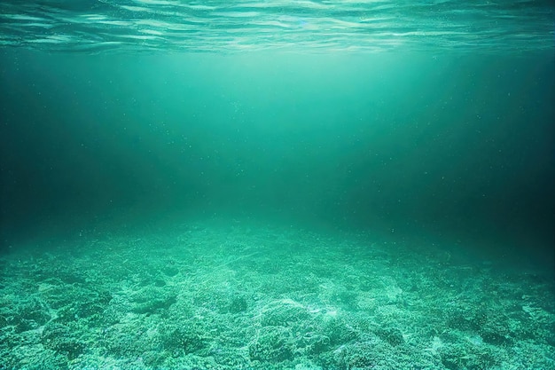 Foto fundo do mar coberto de musgo e algas seascape perto da costa