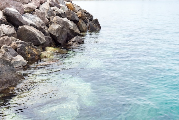 Fundo do mar, superfície de ondulação da água transparente