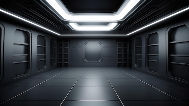 Foto fundo do palco do pódio do corredor ilustração futurista ai generativexa