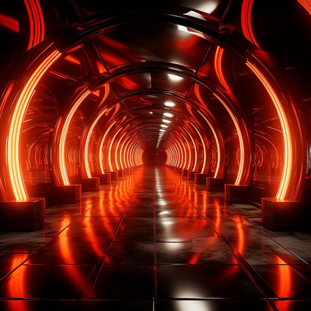 fundo do túnel com luzes de neon