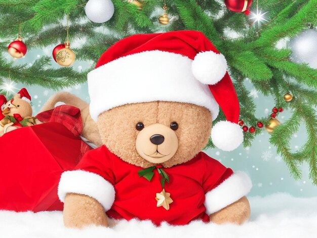 Foto fundo do urso de natal