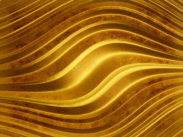 Foto fundo dourado abstrato renderizado em 3d