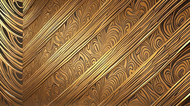 Fundo dourado brilhante com padrões Parede abstrata dourada de luxo