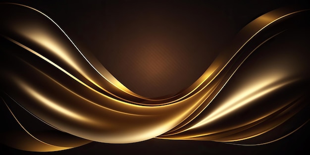 Fundo dourado com design de linhas onduladas Generative AI