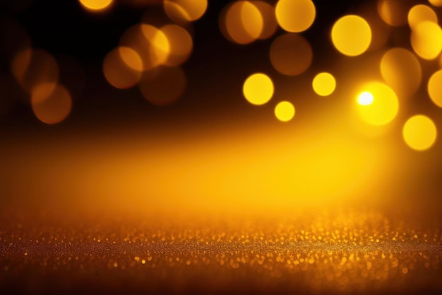 Fundo dourado com efeito bokeh