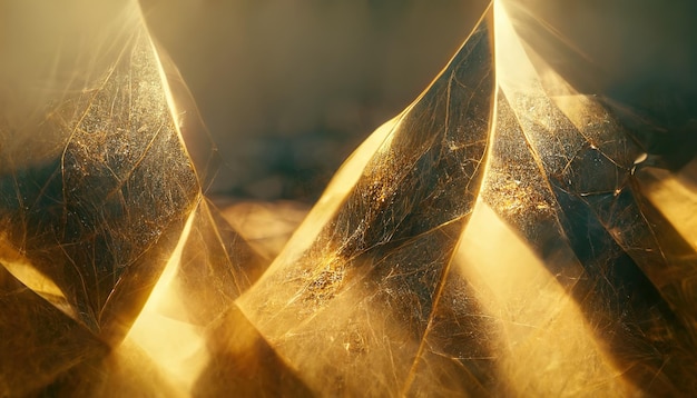 Fundo dourado de luxo abstrato Misteriosa bela textura de ouro brilhante ilustração 3D de fundo