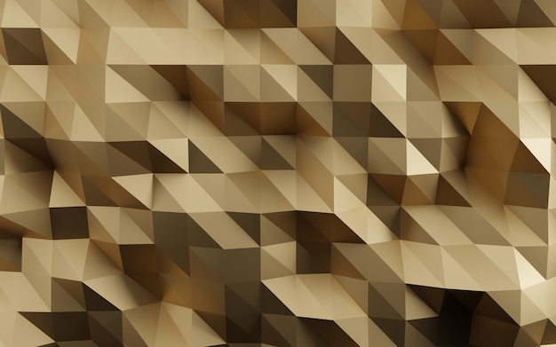 Fundo dourado geométrico facetado abstrato