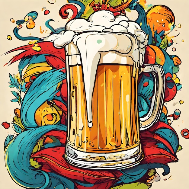 Fundo e papel de parede de desenho animado de cerveja muito legal