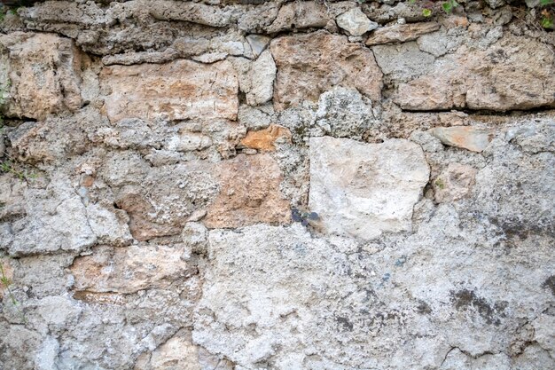 Fundo e textura bege cinzentos da parede de pedra da cor