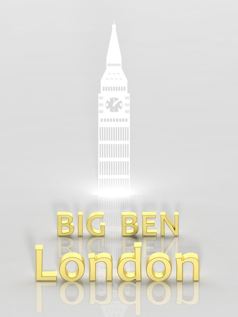 Fundo elegante com texto 3d do big ben e londres