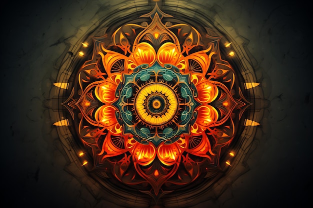 Fundo elegante com um desenho de mandala dourado