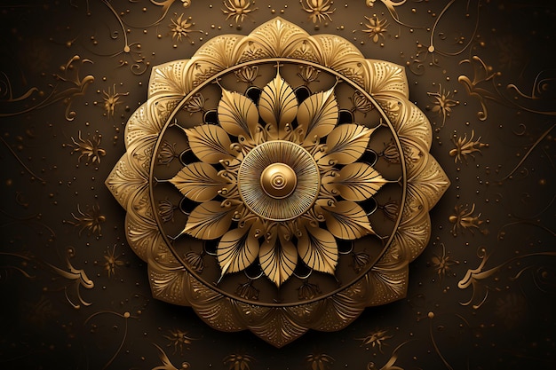 Fundo elegante com um desenho de mandala dourado