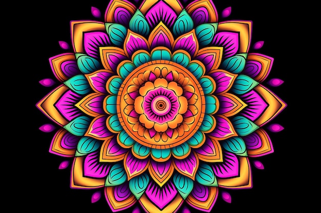 Fundo elegante com um desenho decorativo de mandala dourado