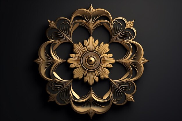 Fundo elegante com um desenho decorativo de mandala dourado