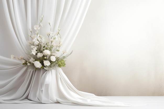 Fundo elegante de flor de casamento com espaço de cópia