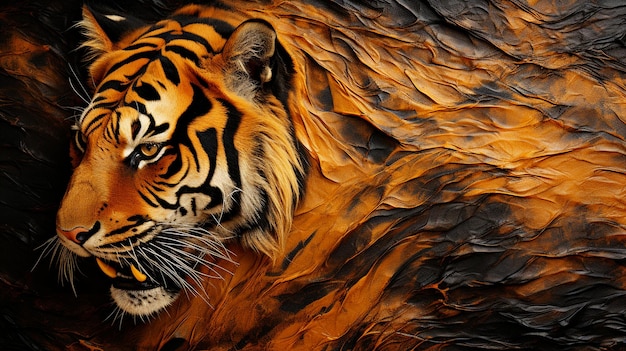 Fundo elegante impressão tigre serenidade textura vibrante dinâmico papel de parede elegante