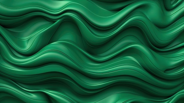 fundo elegante verde com textura plástica derretida onda curva