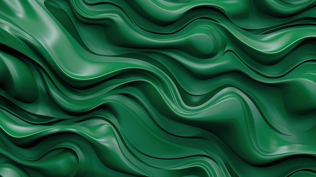 fundo elegante verde com textura plástica derretida onda curva
