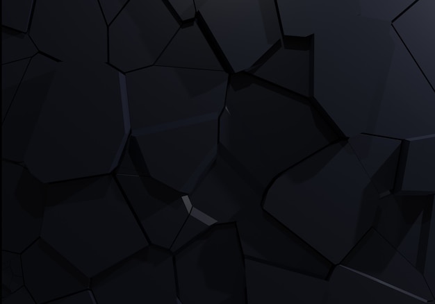 Fundo escuro abstrato do bloco de voronoi. Ilustração de renderização 3D.