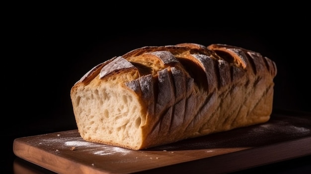 Fundo escuro com pão