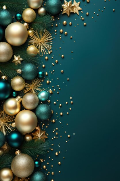 Fundo esmeralda de Natal com espaço para cópia