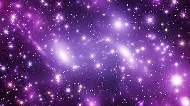 Foto fundo espacial roxo e rosa brilhante com estrelas e galáxias