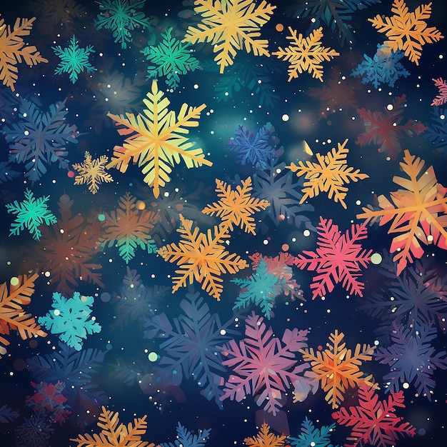 Fundo estampado com neve colorida