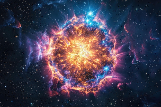 fundo explosão espacial supernova estrela brilhante nebulosa galáxia distante imagem abstrata